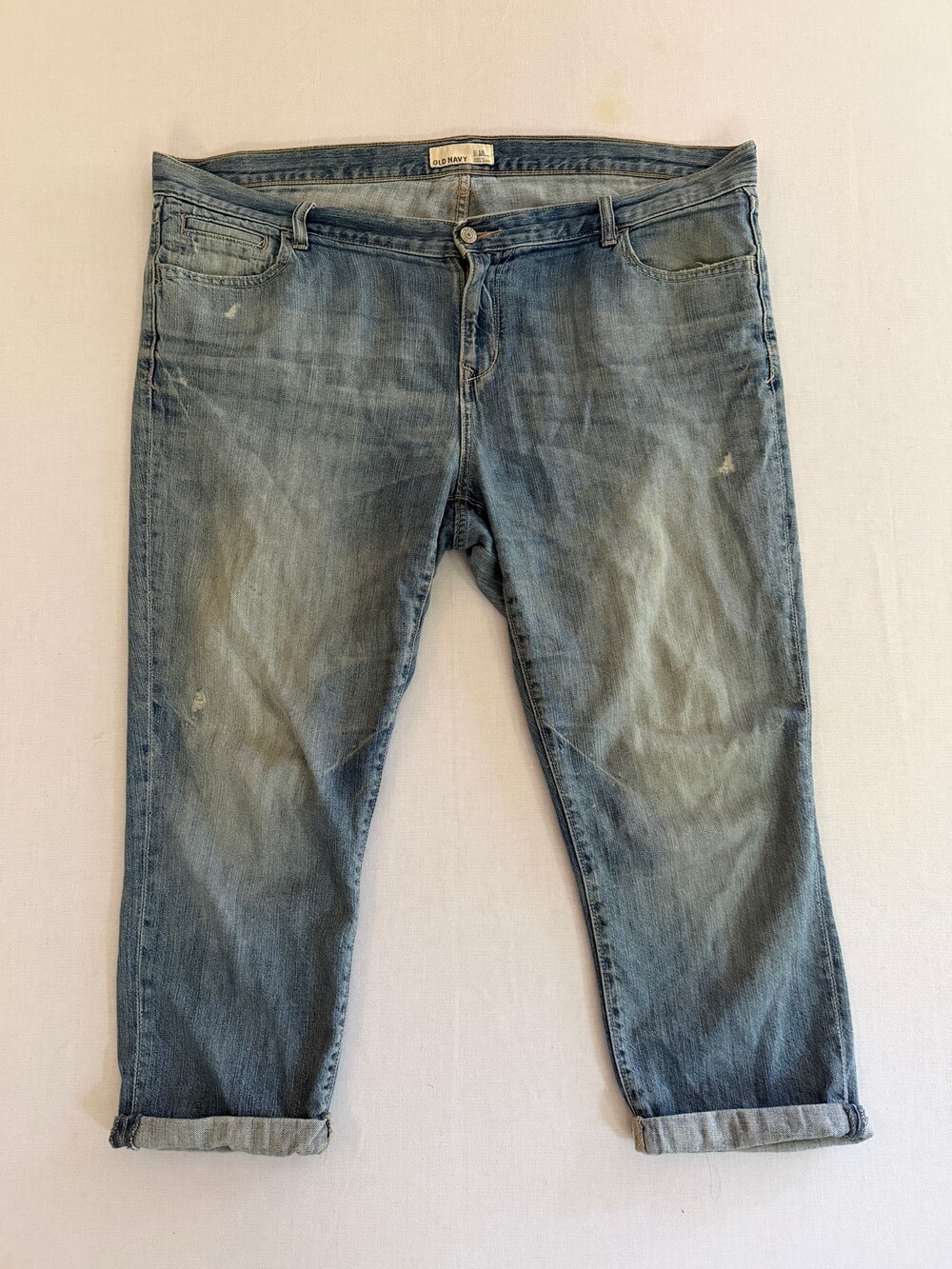 Old Navy Size 18 Light Wash Denim Jeans Women's Casual Five Pocket Rolled Cuff
